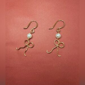 Elegant Gold Pearl Earrings